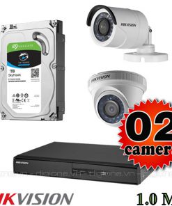 Lắp đặt trọn bộ 2 camera giám sát 1.0M Hikvision