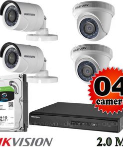 Lắp đặt trọn bộ 4 camera giám sát 2.0M Hikvision